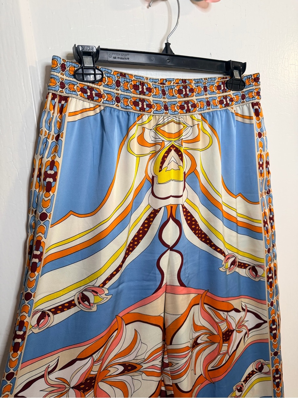 Rachel Zoe Blue Multi Abstract-Print Wide Leg Palazzo Pants - Picture 4 of 8